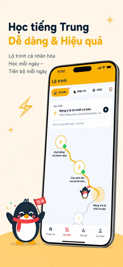 Ảnh app Tiếng Trung Nhà Máy trên App Store: lộ trình học dạng con đường